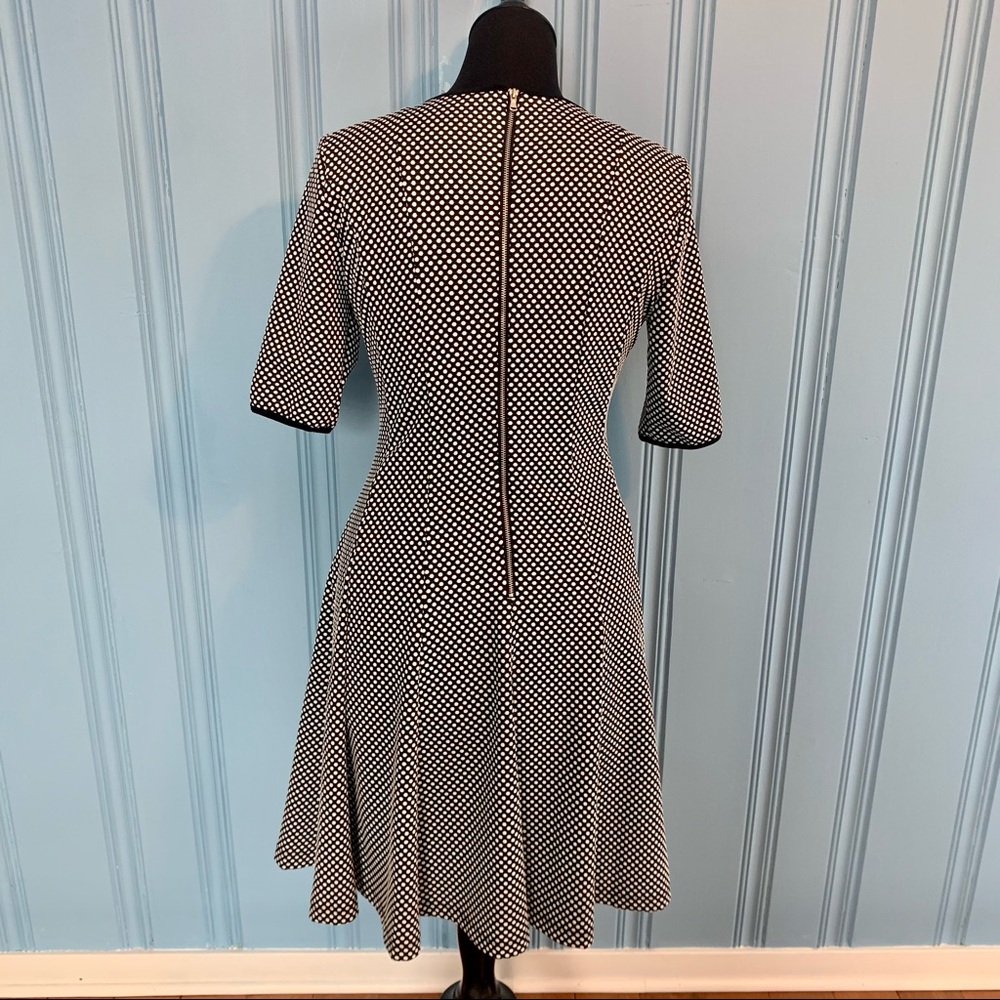 Julian Taylor Dress Black with White Polka Dots Short Sleeve Full Skirt -Size 8 - Picture 9 of 13